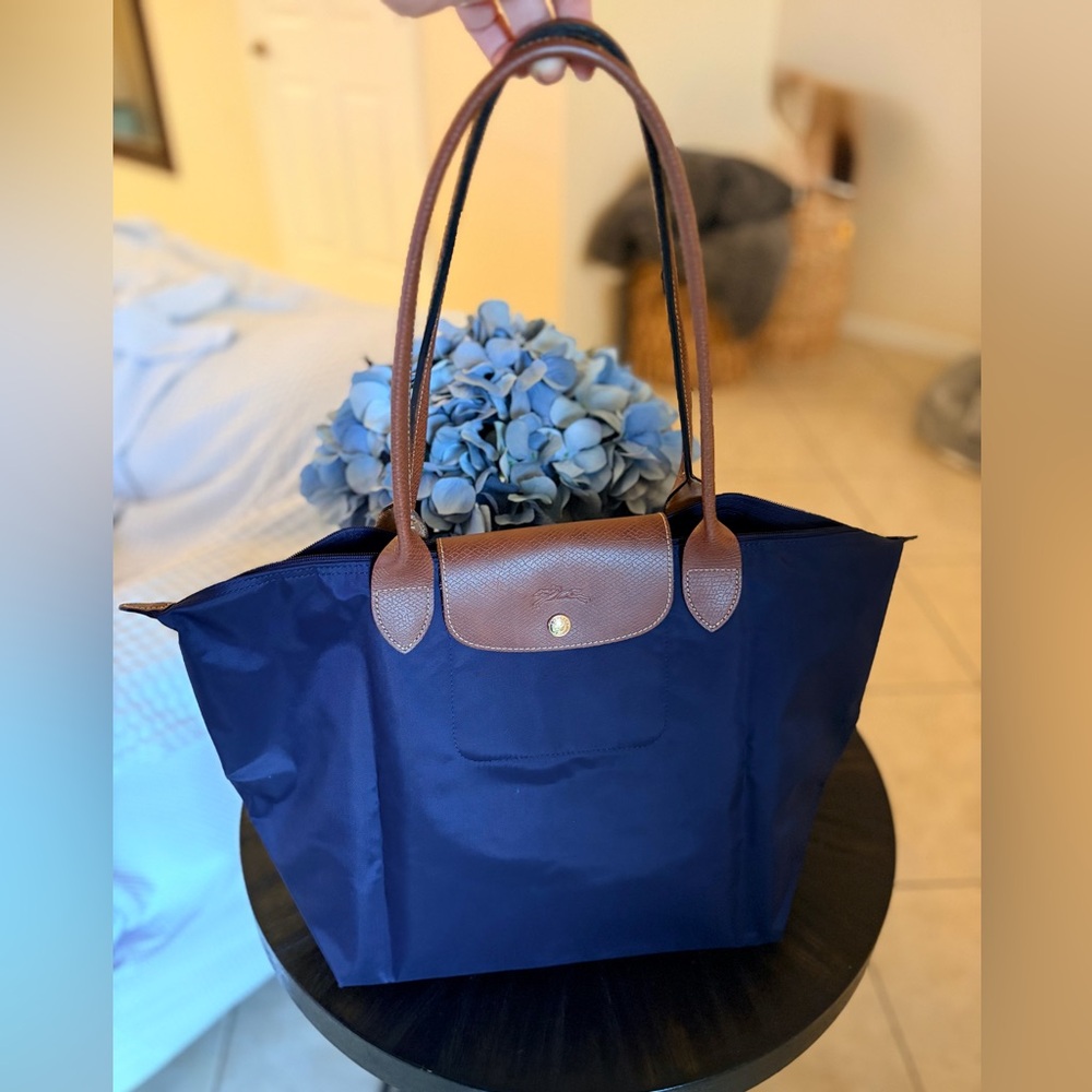 Longchamp Le Pliage Navy L tote